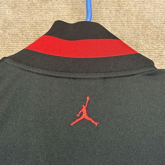 Jordan Nike Dri-Fit Jacket Men's Large Full Zip Mock Track Warm-up Black Bred - Picture 15 of 15